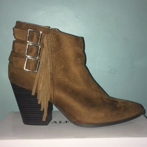 Suede Fringe Booties